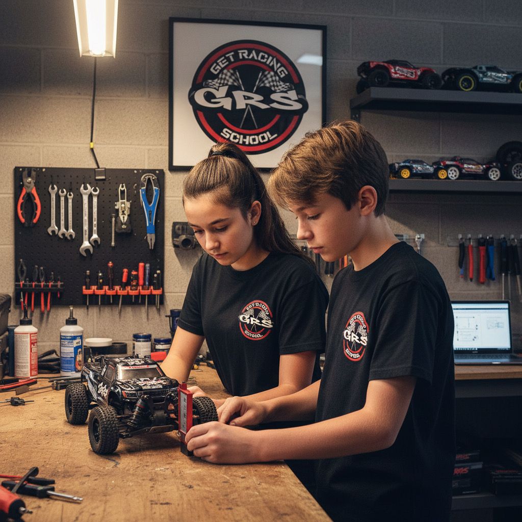 Two students working together at a GRS bench